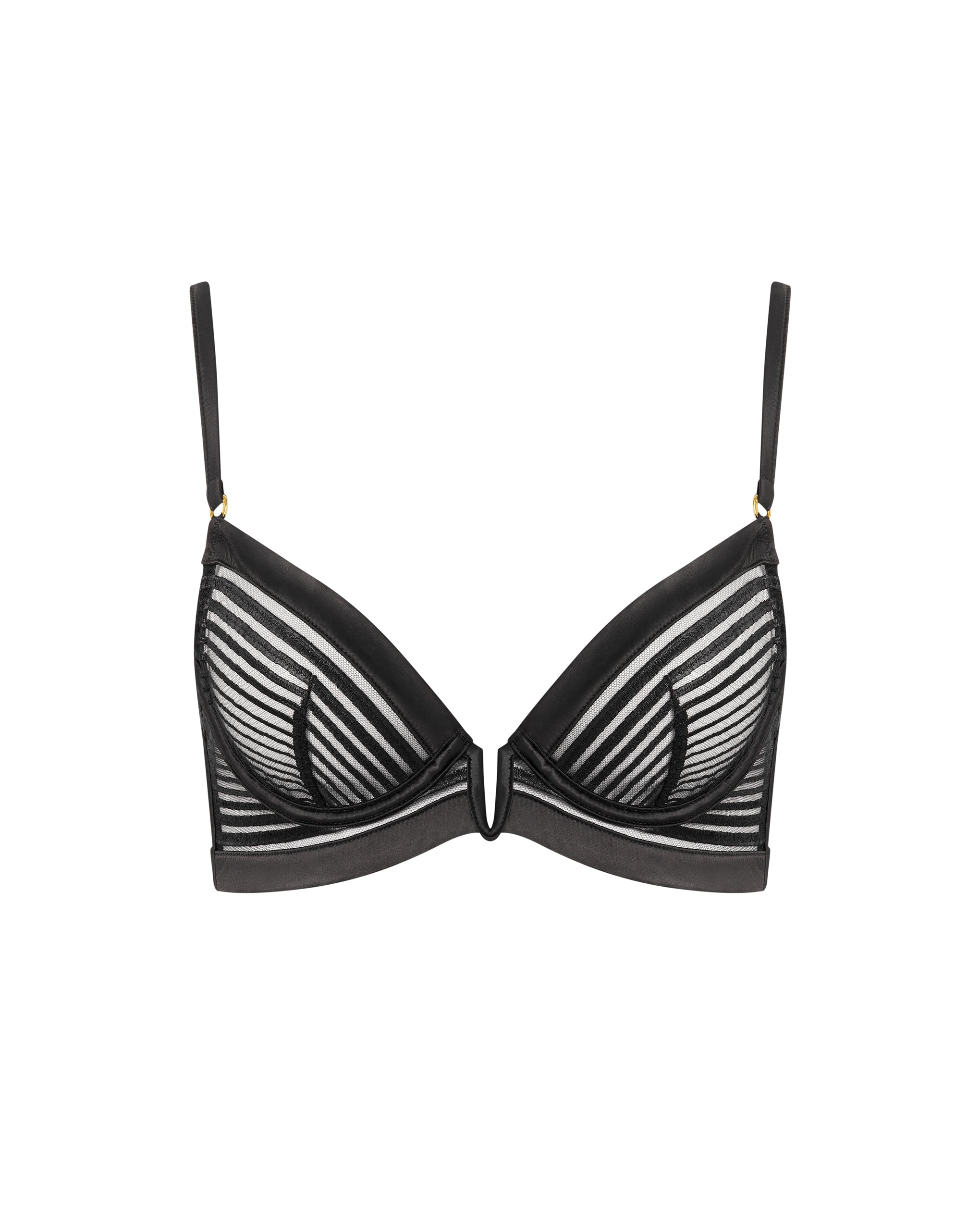 Bluebella Flyn Embroidered Longline Bra Black