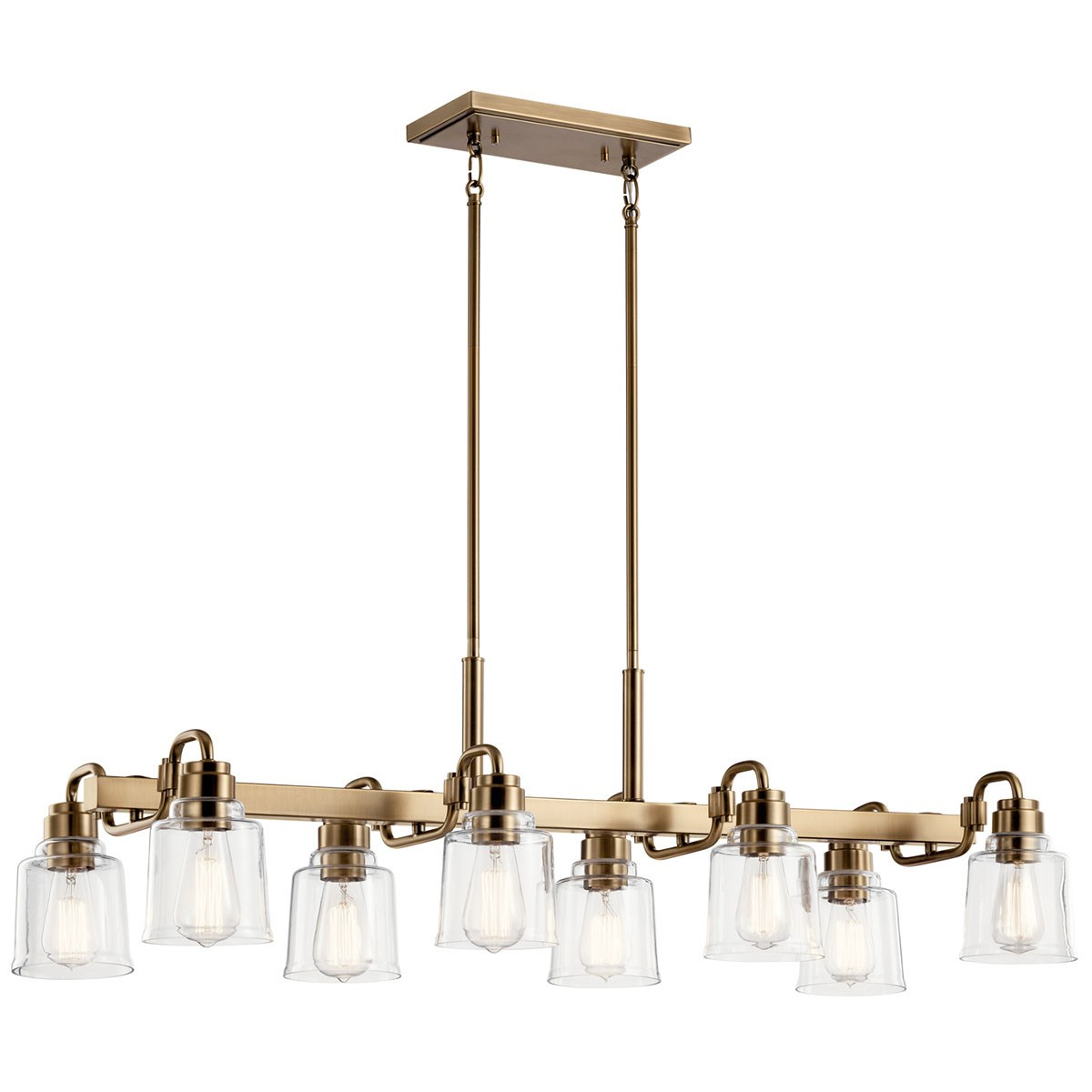 Aivian 8-Light Industrial Chandelier in Weathered Bra