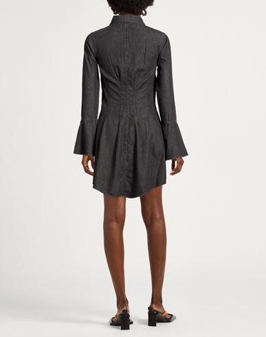 Woman Mini dress Charcoal Size S Cotton, Viscose