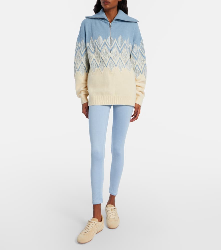 Hedda jacquard half-zip sweater