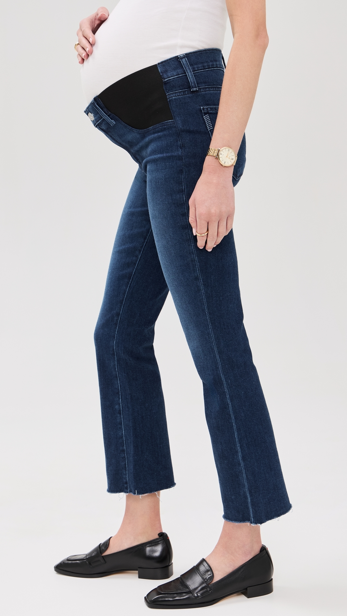 Claudine Maternity Jeans with Raw Hem Sail Away