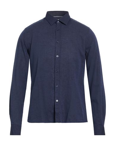 Man Shirt Midnight blue Size S Cotton, Linen