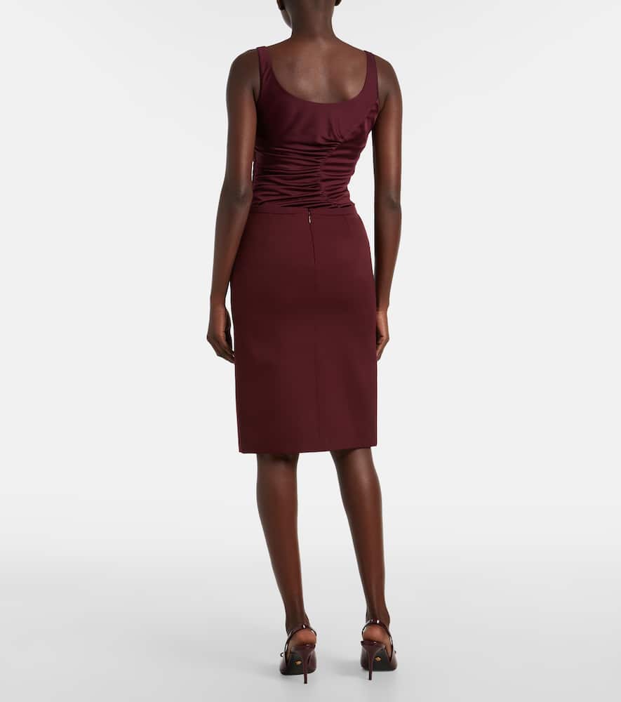 Medusa wool gabardine pencil skirt