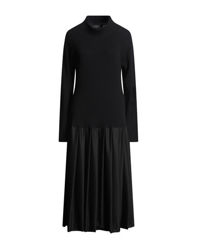 Woman Midi dress Black Size 4 Virgin Wool, Silk, Cashmere, Polyamide, Elastane