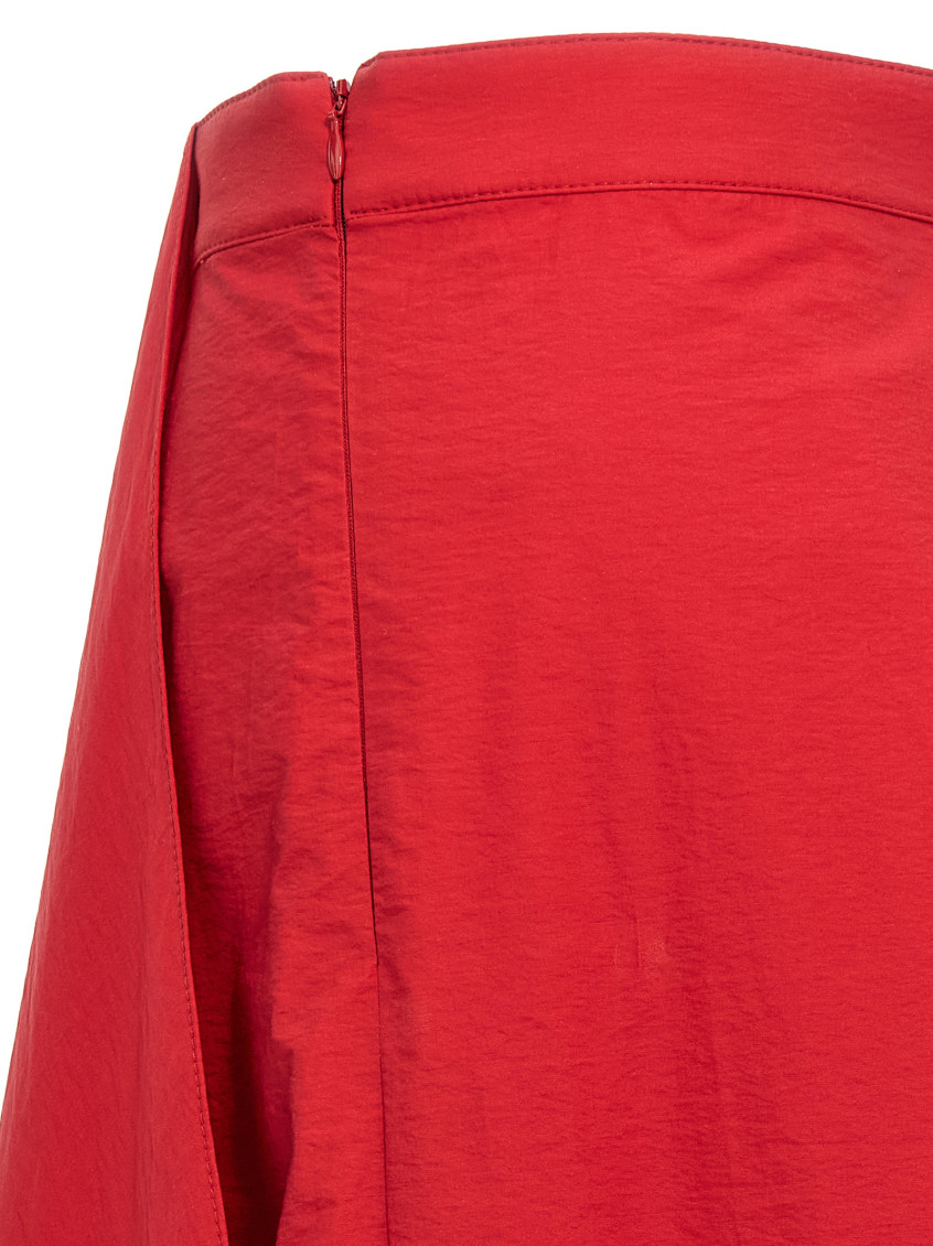 Bubble hem maxi skirt - Red