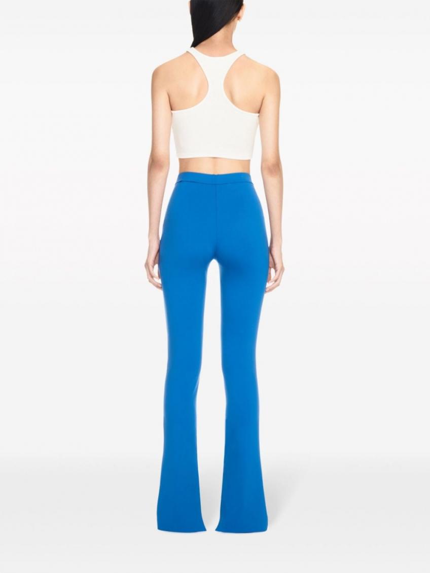Logo-waistband flared leggings - Blue
