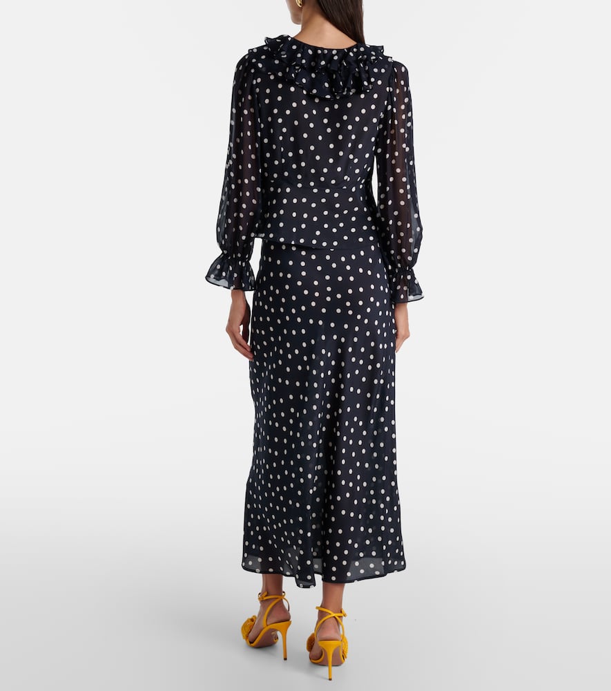 Lasca polka-dot silk top