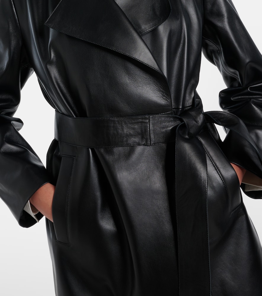 Kerri leather wrap coat