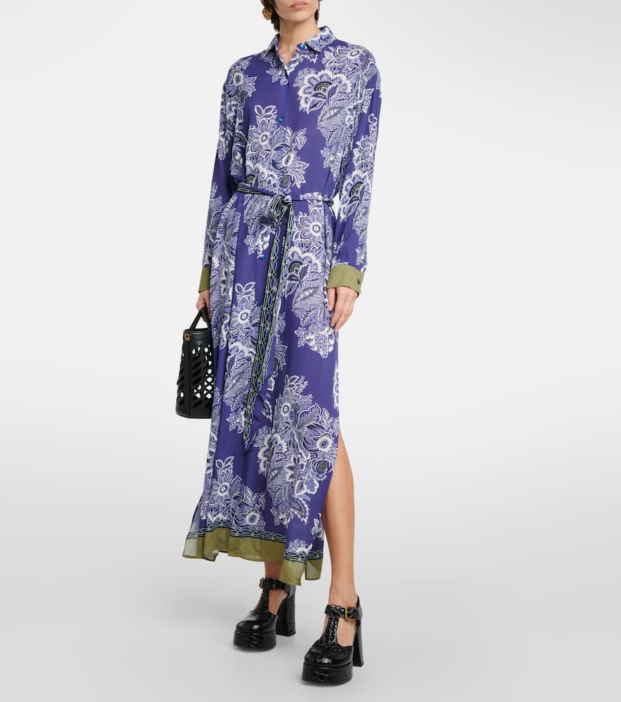 Printed shirt midi dress