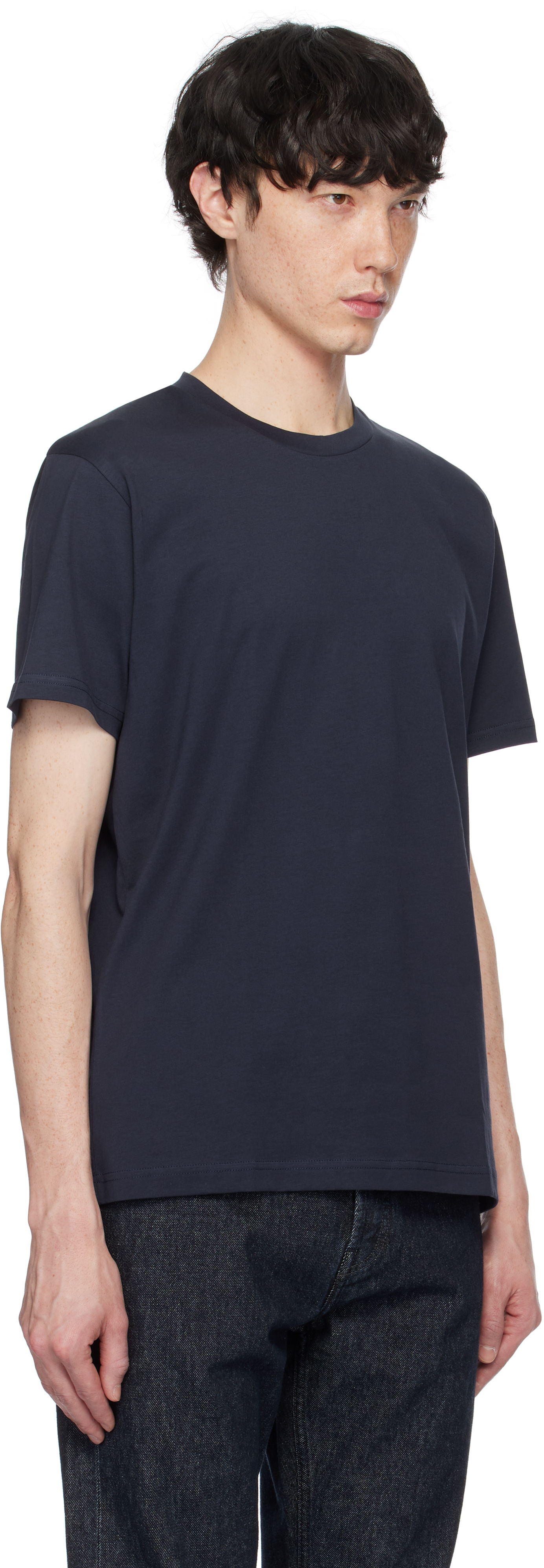 Sunspel Navy Riviera Midweight T-shirt