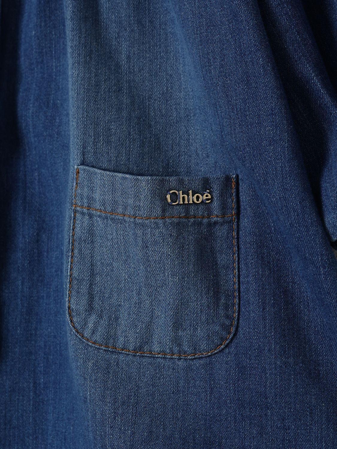 Romper CHLOÉ Kids color Denim