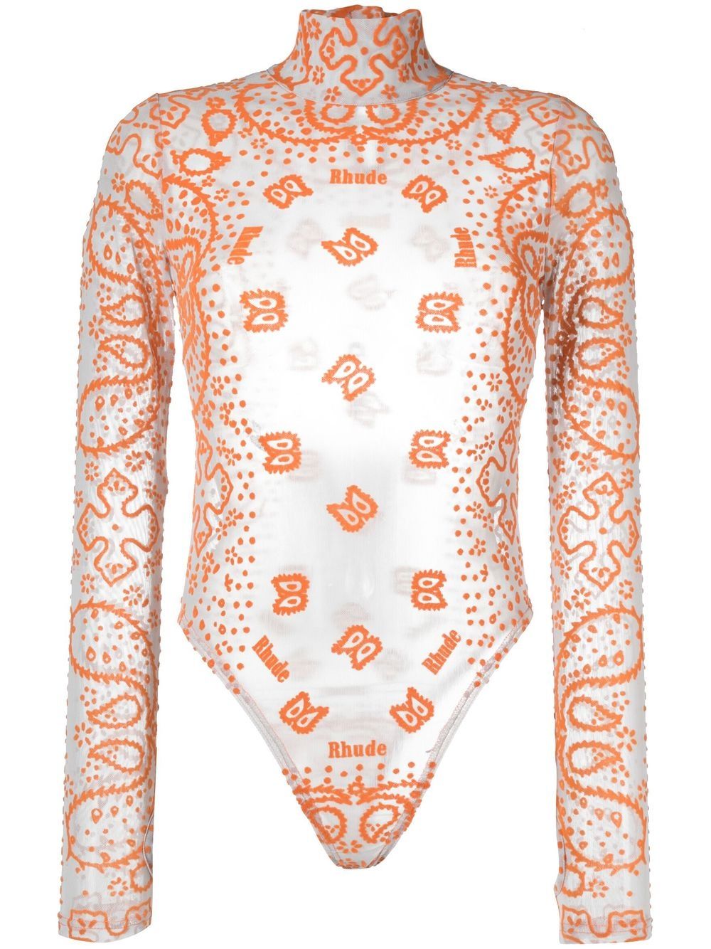 Bandana-embroidered bodysuit - Grey