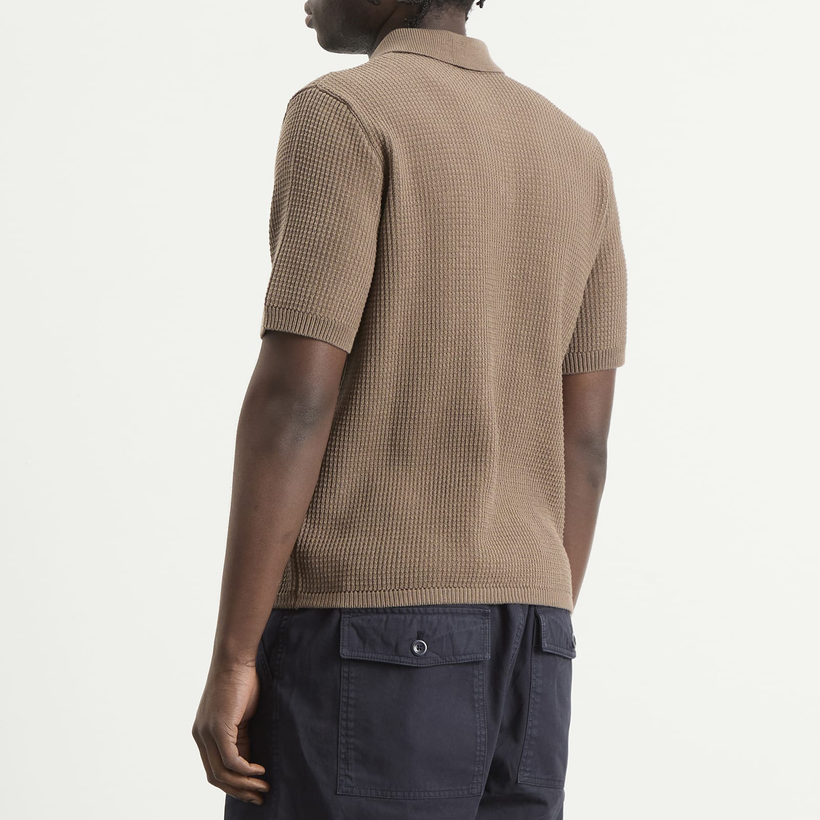 Men's Anholt Cotton Crepe Polo in Walnut