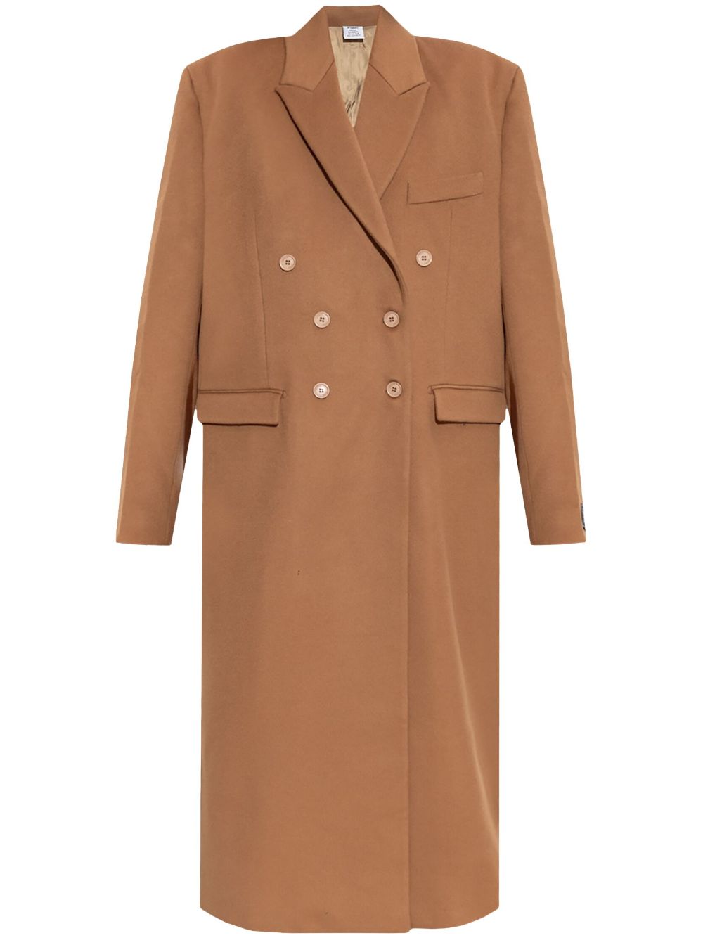 Double breasted wool coat - Neutrals