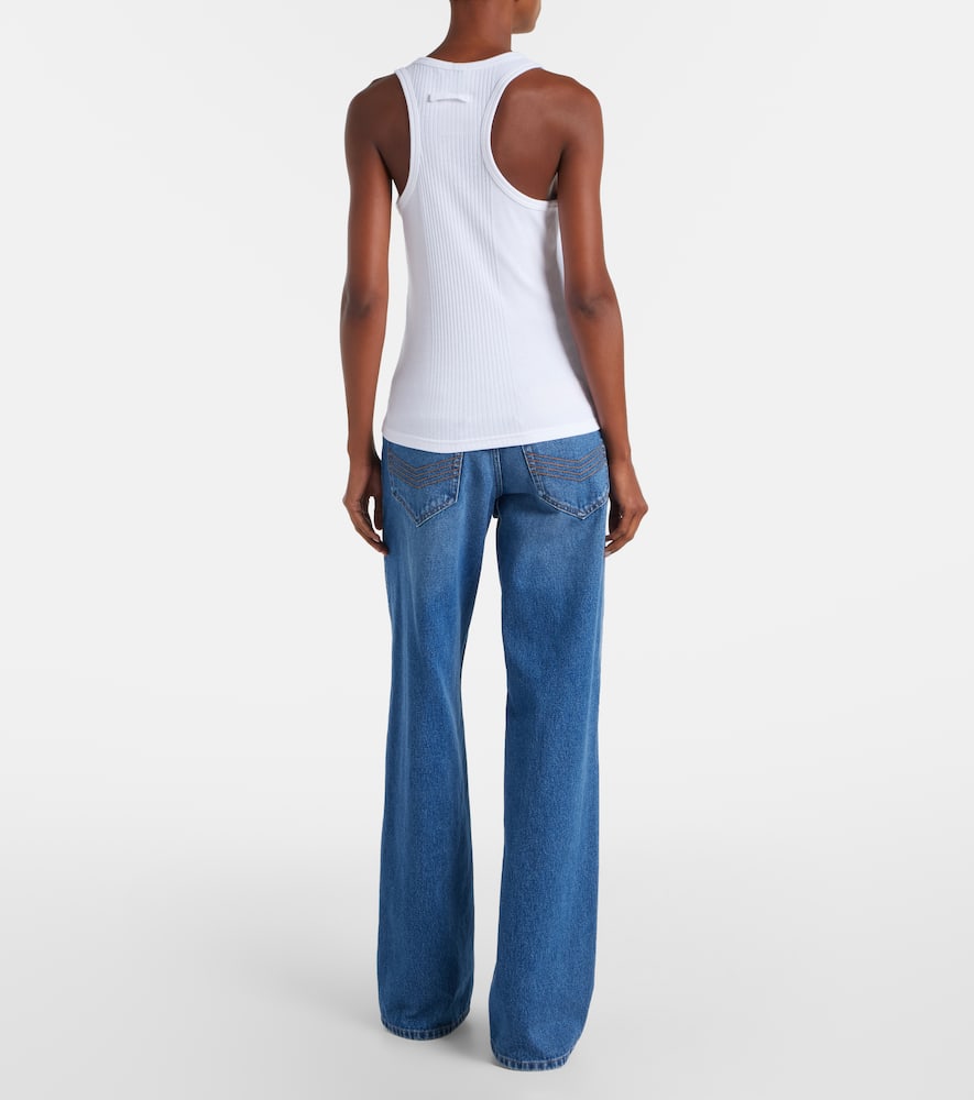Piercing cotton jersey tank top