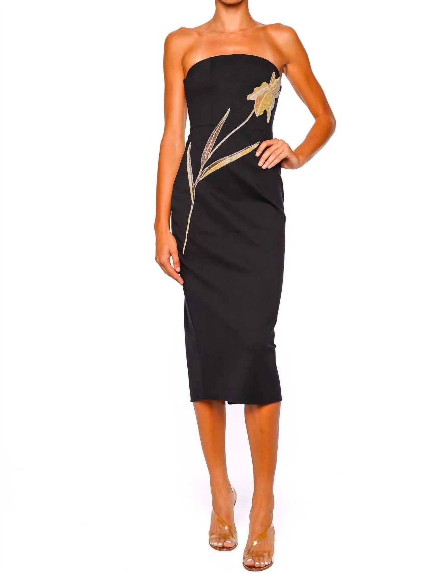 Brooke Bandeau Embellished Midi Dress In Night Iris