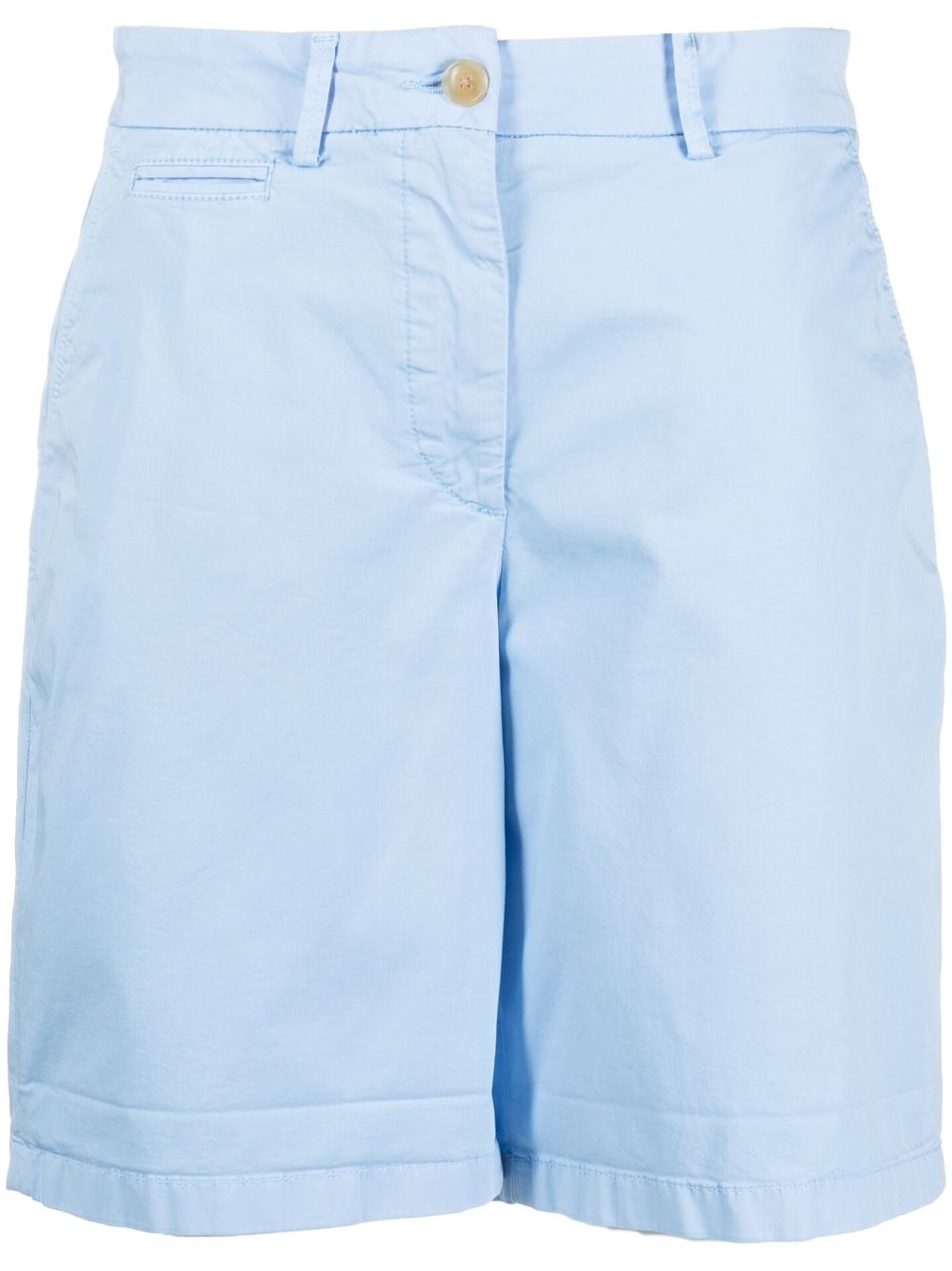 Embroidered-logo cotton-lyocell-blend shorts - Blue