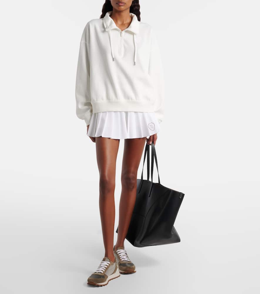 Cotton-blend zip-up sweatshirt