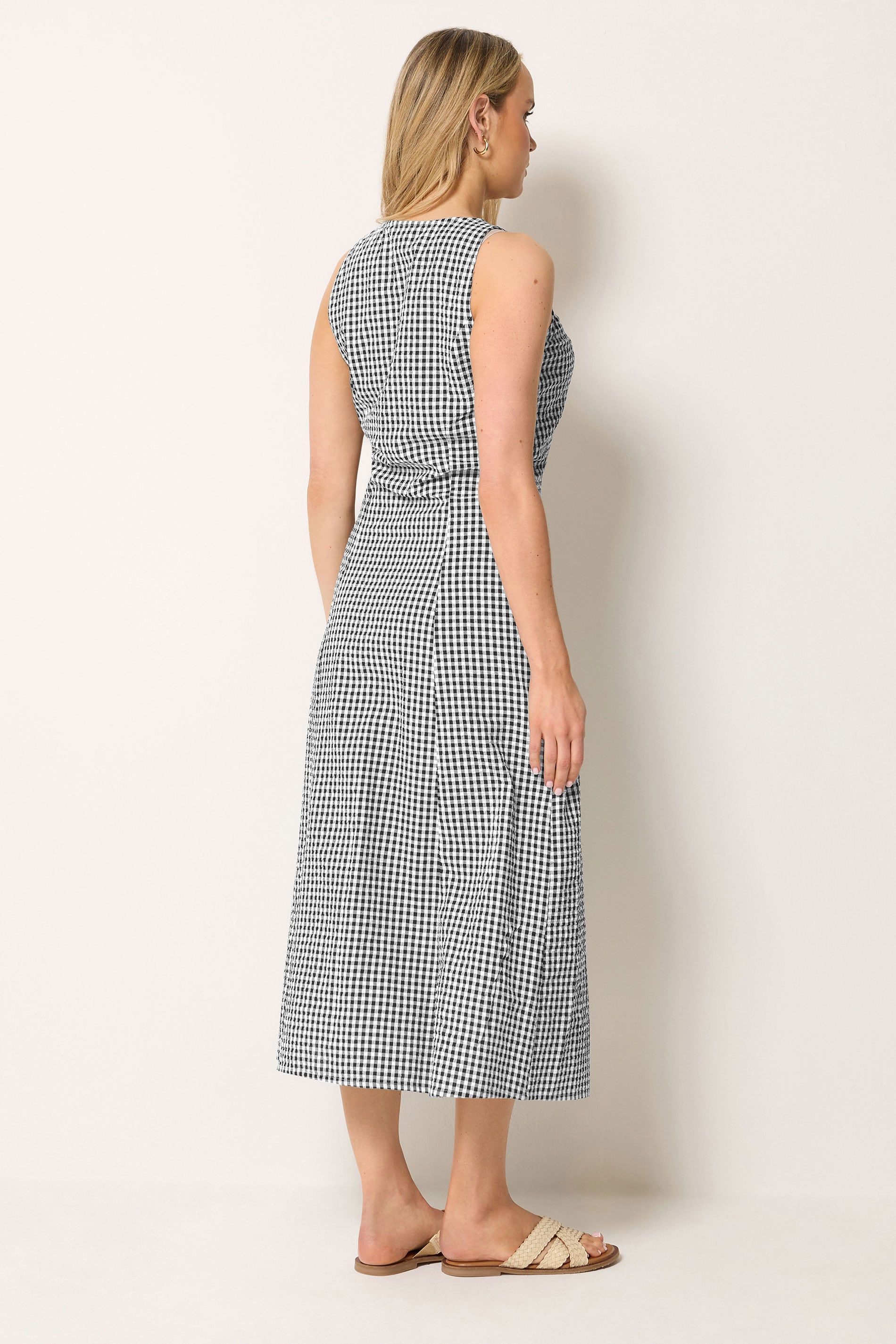 Long Tall Sally Women's Tall Gingham Midi Dress in Black