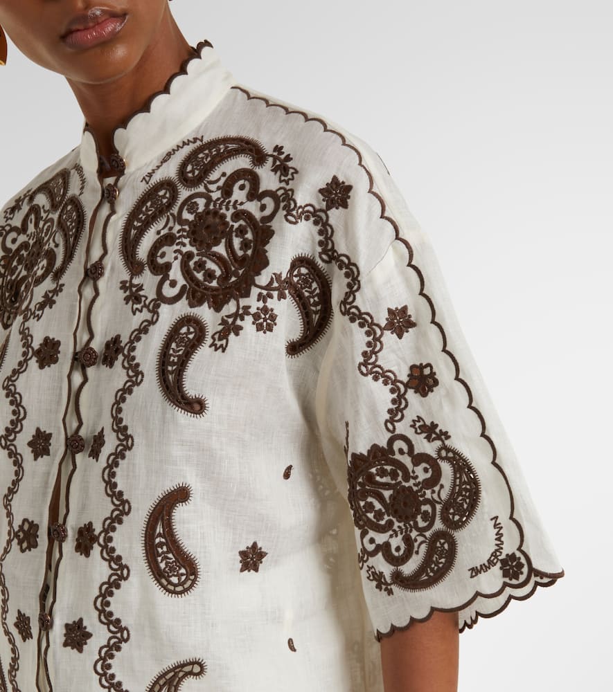 Ascension embroidered linen shirt