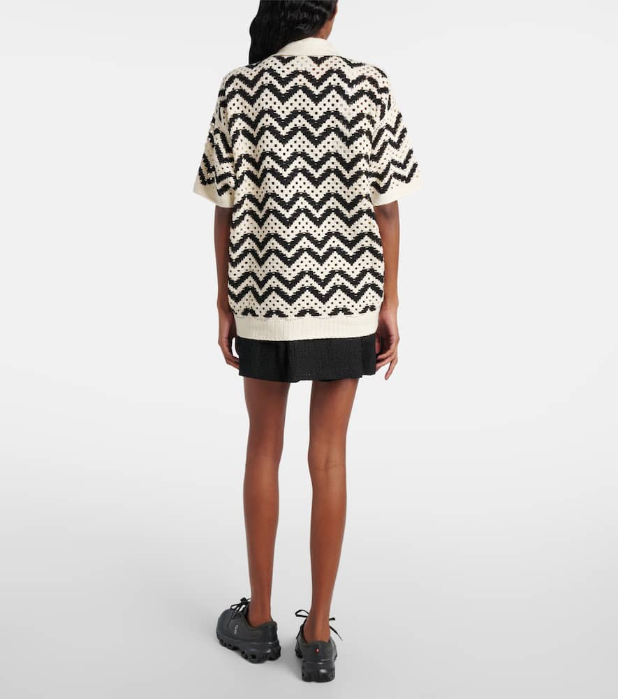 Anais crochet cotton polo shirt