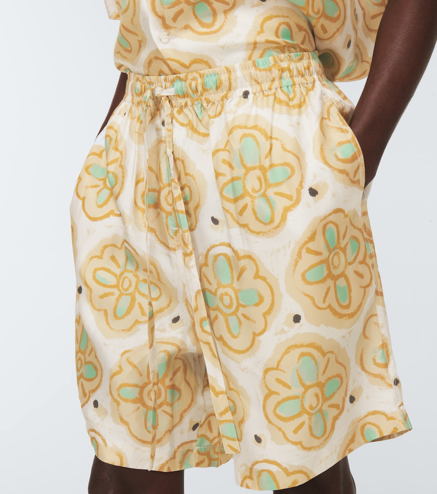 Commas Printed silk shorts