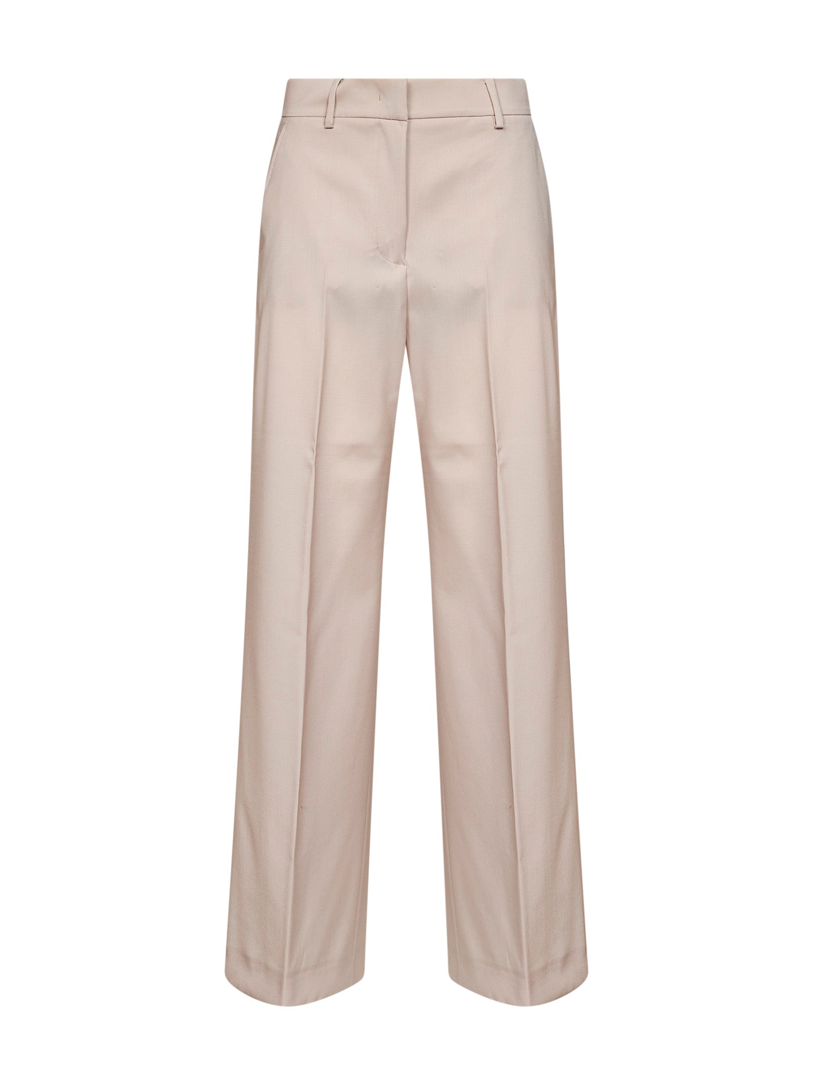 High-Rise Palazzo Trousers — Pink