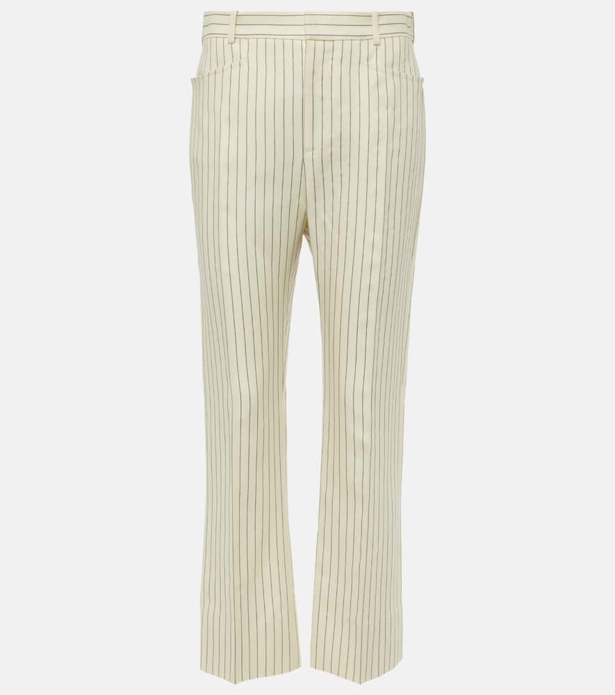 Wallis striped wool and silk-blend straight pants