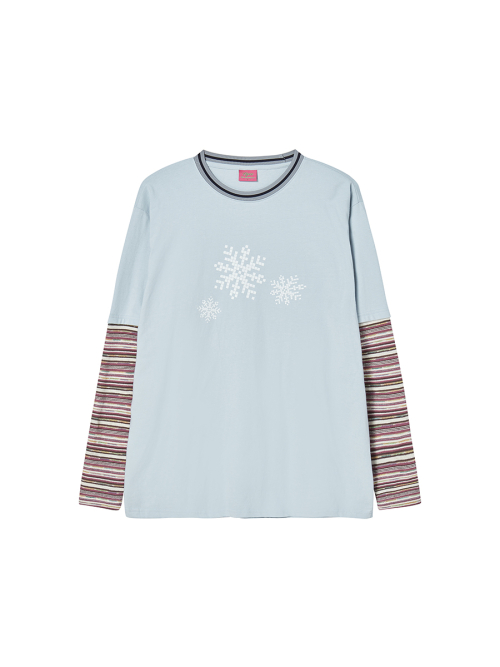 KNITTED LAYERED S LIGHT BLUE