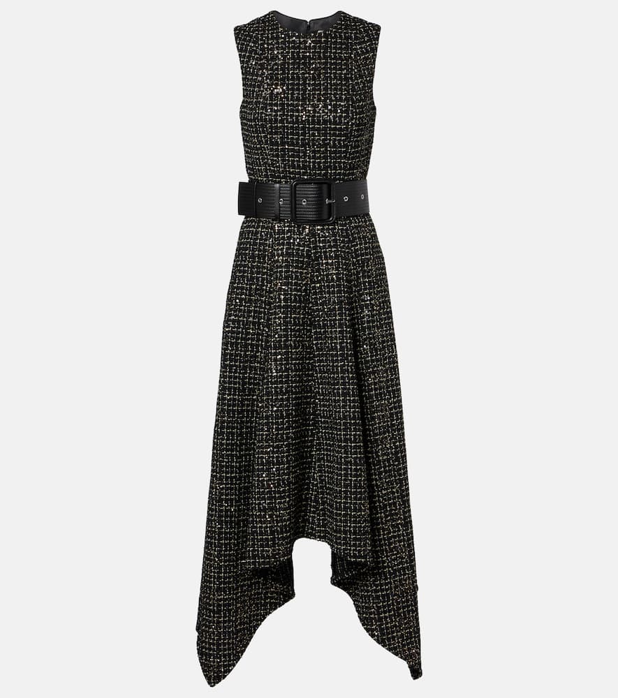 Okimi sequined tweed midi dress