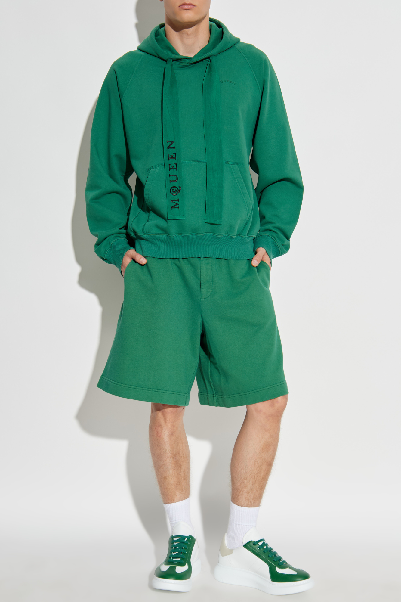 Shorts With Embroidered Logo, Men's, Green