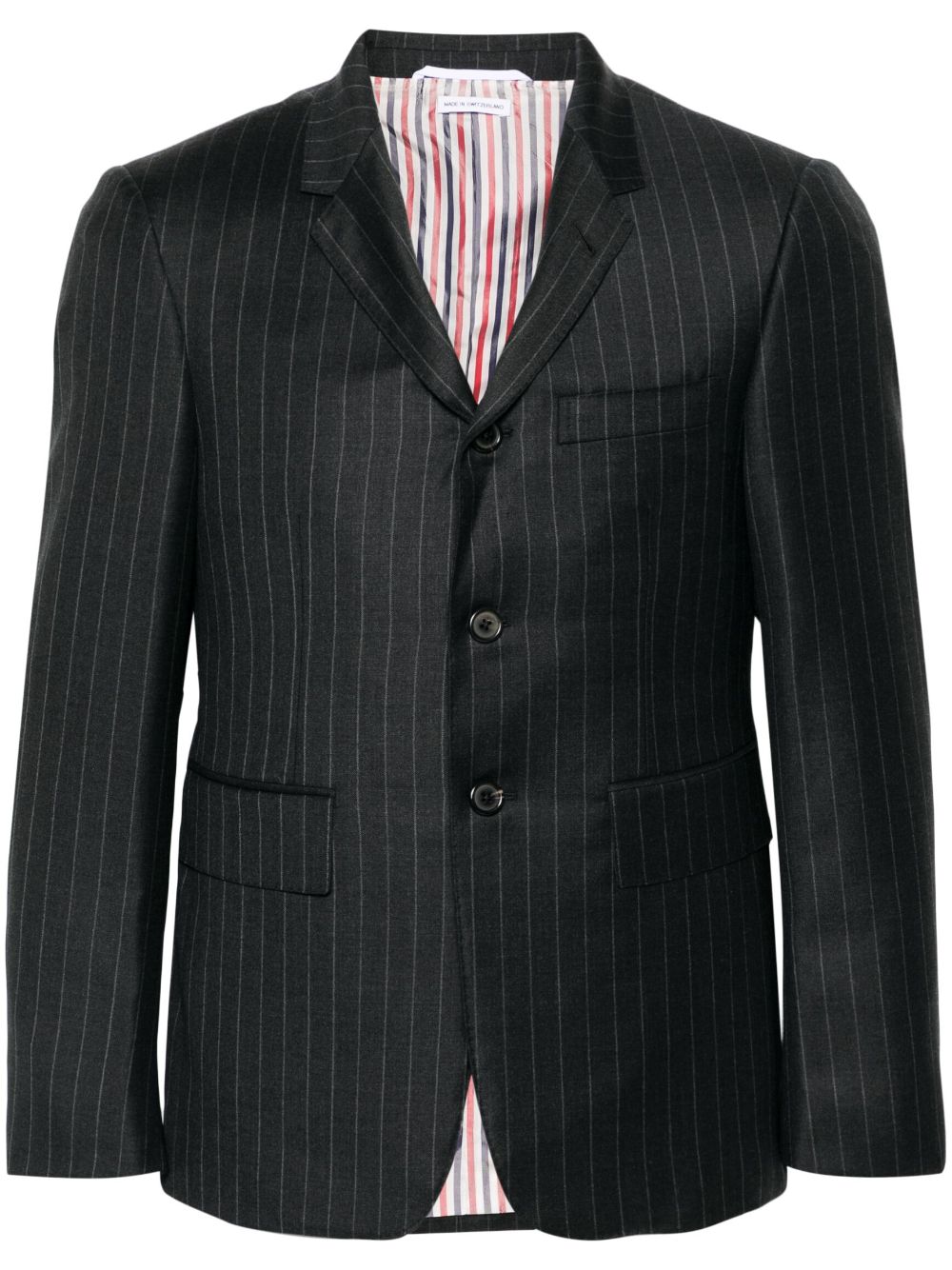 Pinstripe wool blazer - Grey