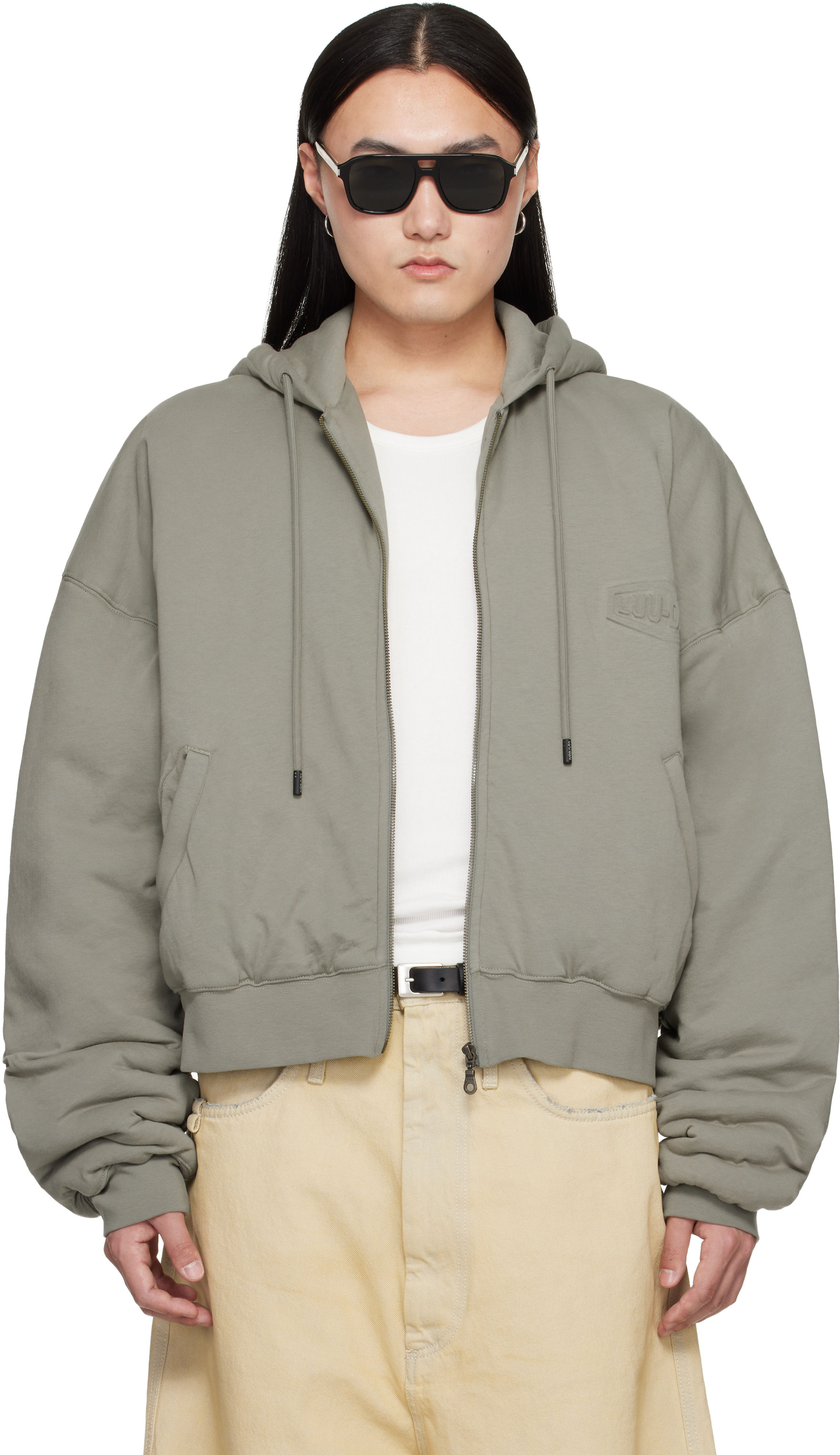 Gray Wadded Hoodie