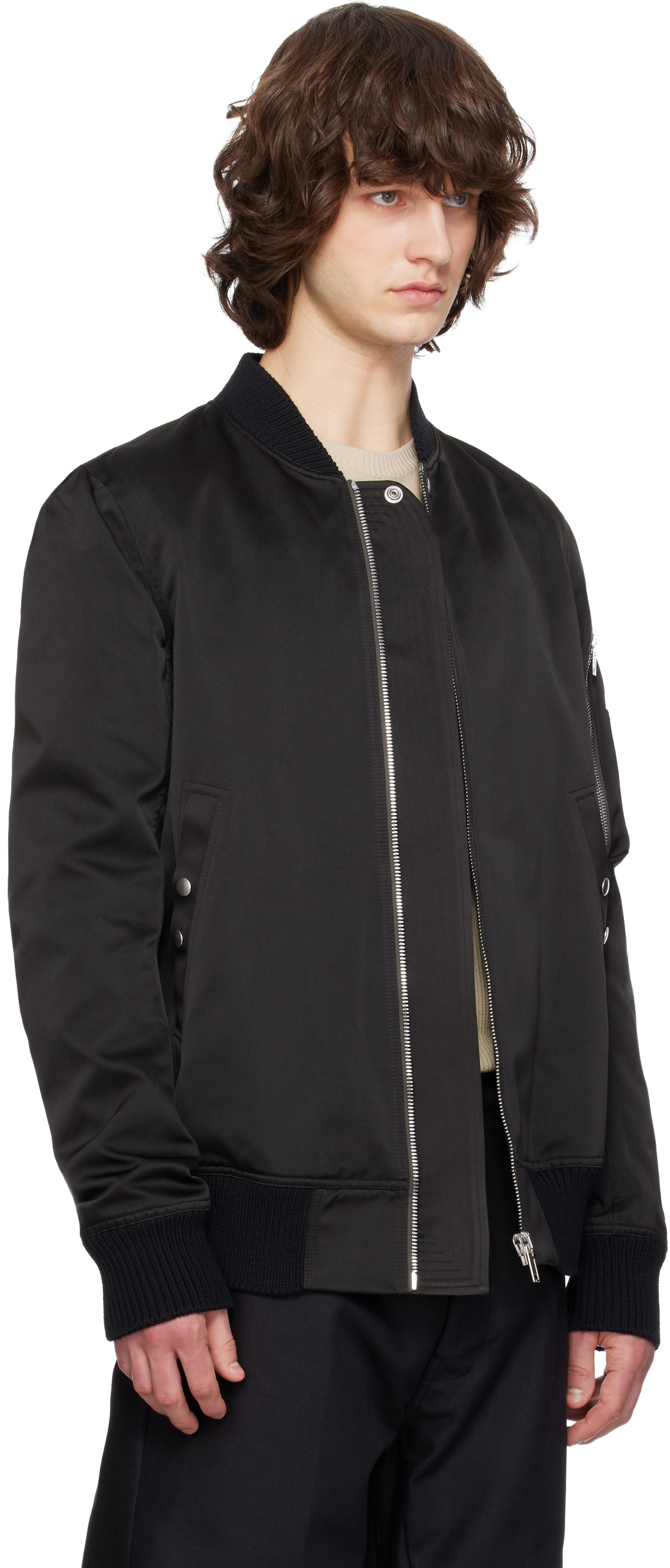 Black Temple Classic Flight Bomber Jacket