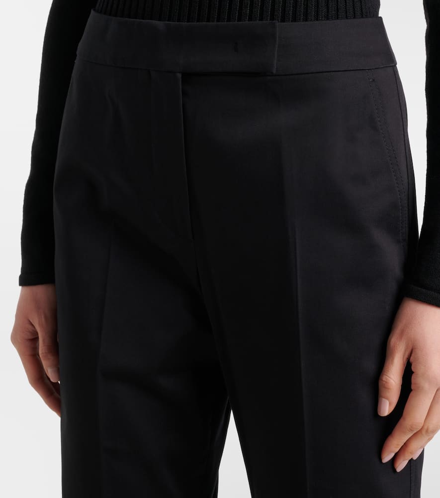 Okra mid-rise cotton flared pants