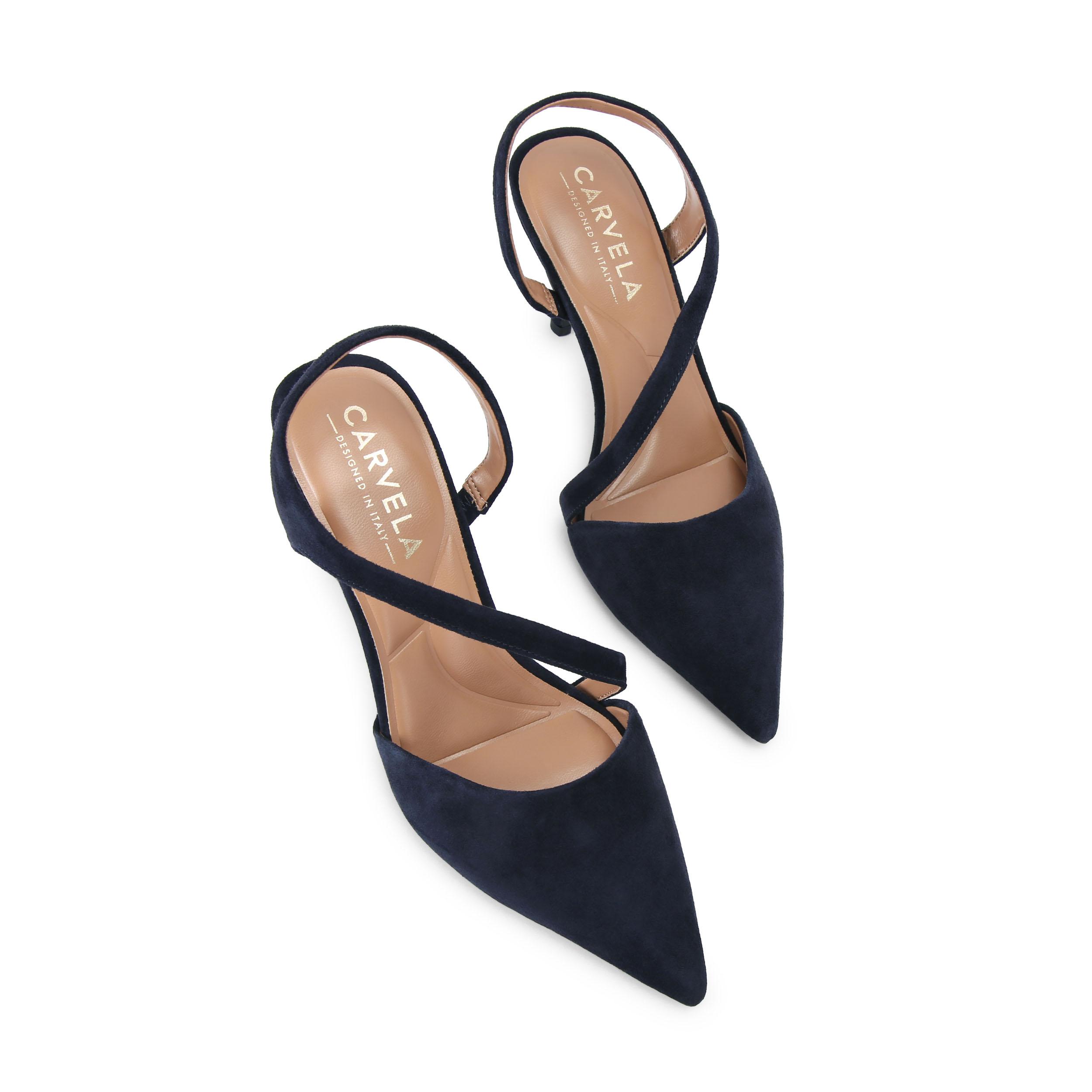 Carvela Womens Suede Symmetry Court Heels - Navy