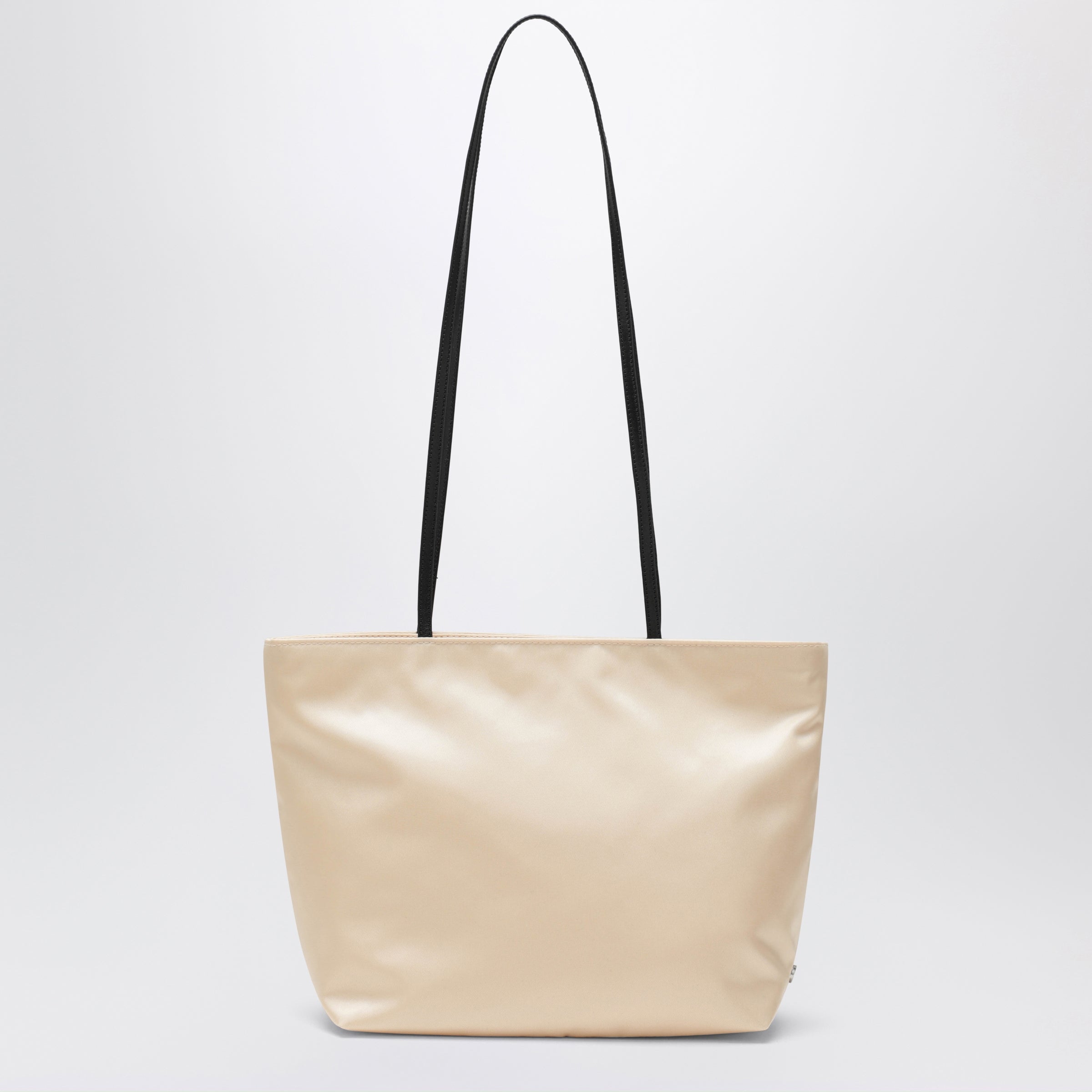 Spaghetti tote bag in pearl satin nylon