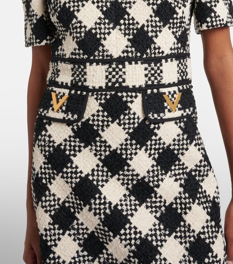 VGold checked tweed minidress