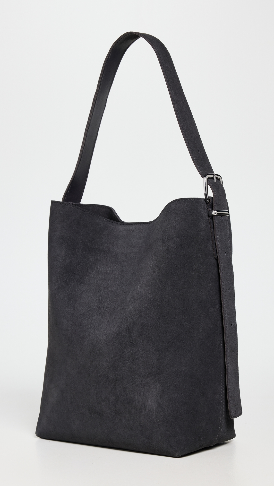 Essentials Bucket Tote Suede Charcoal Suede One Size