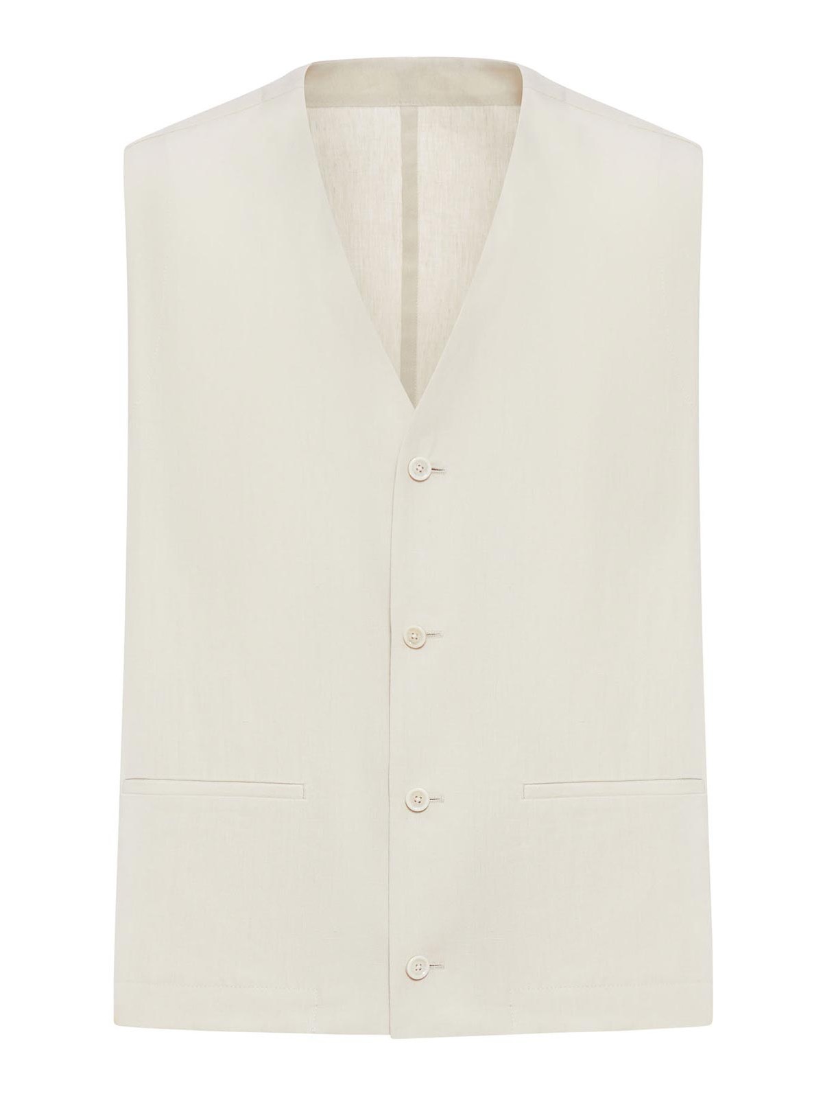 Tailored Linen And Cotton Blend Vest