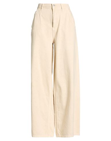 Woman Pants Beige Size L Cotton