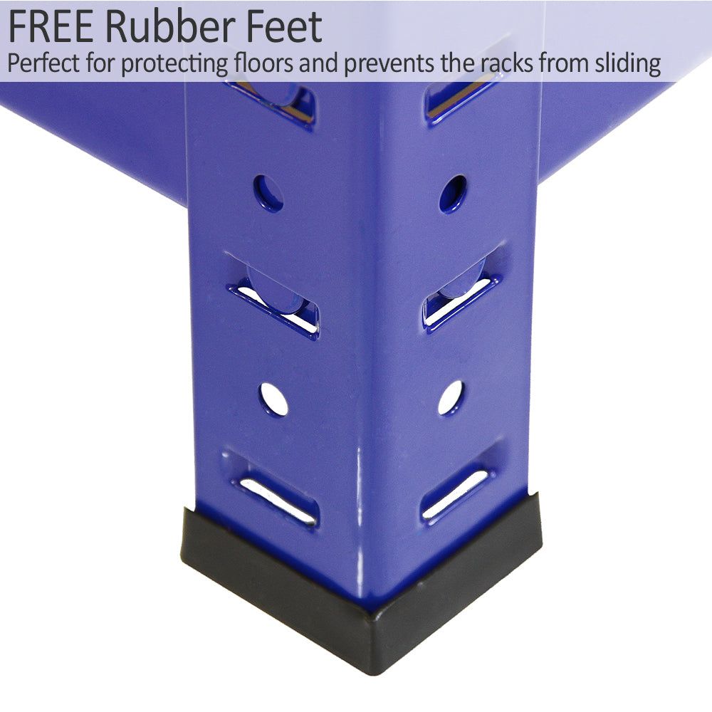 5 x 90cm Blue Warehouse Storage Bays / Garage Shed Shelving / Utility Rack + FREE Rubber Mallet