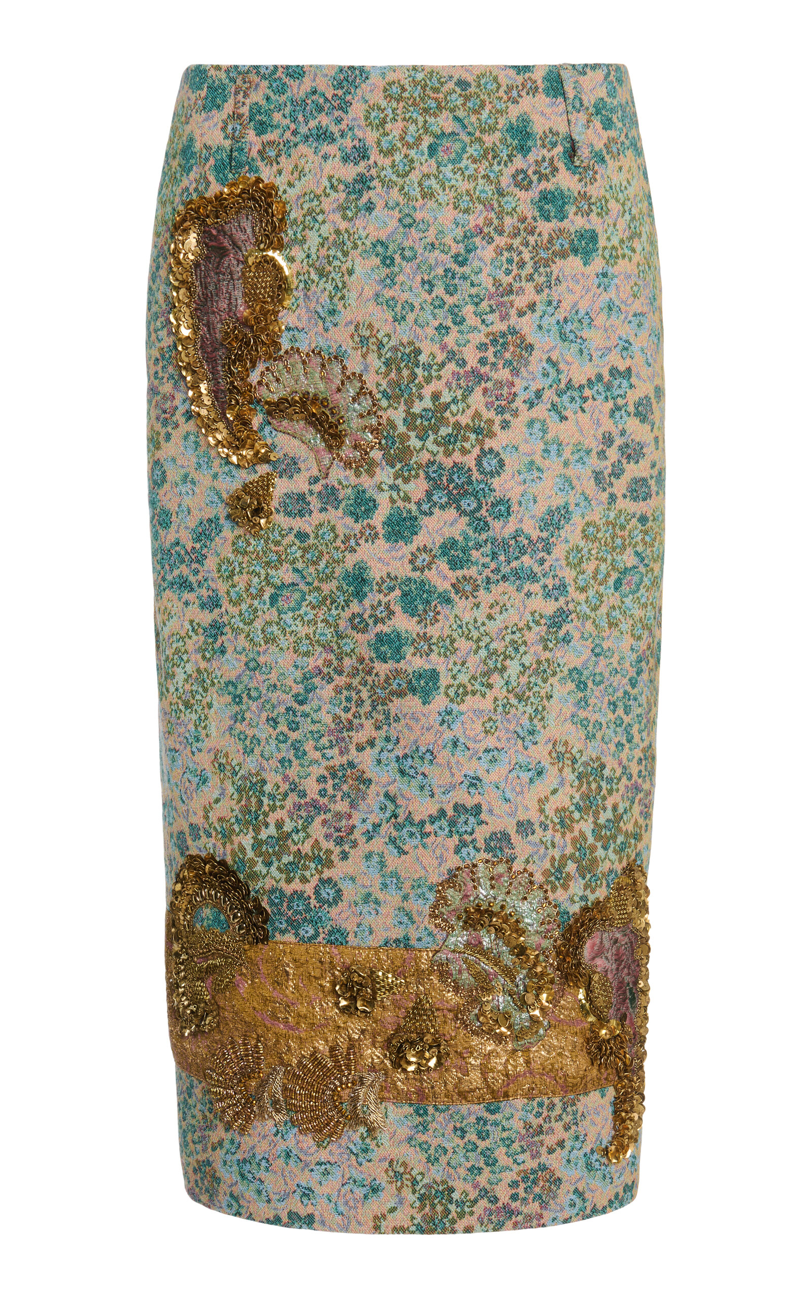 Sentista Embellished Cotton-Blend Midi Skirt - Moda Operandi