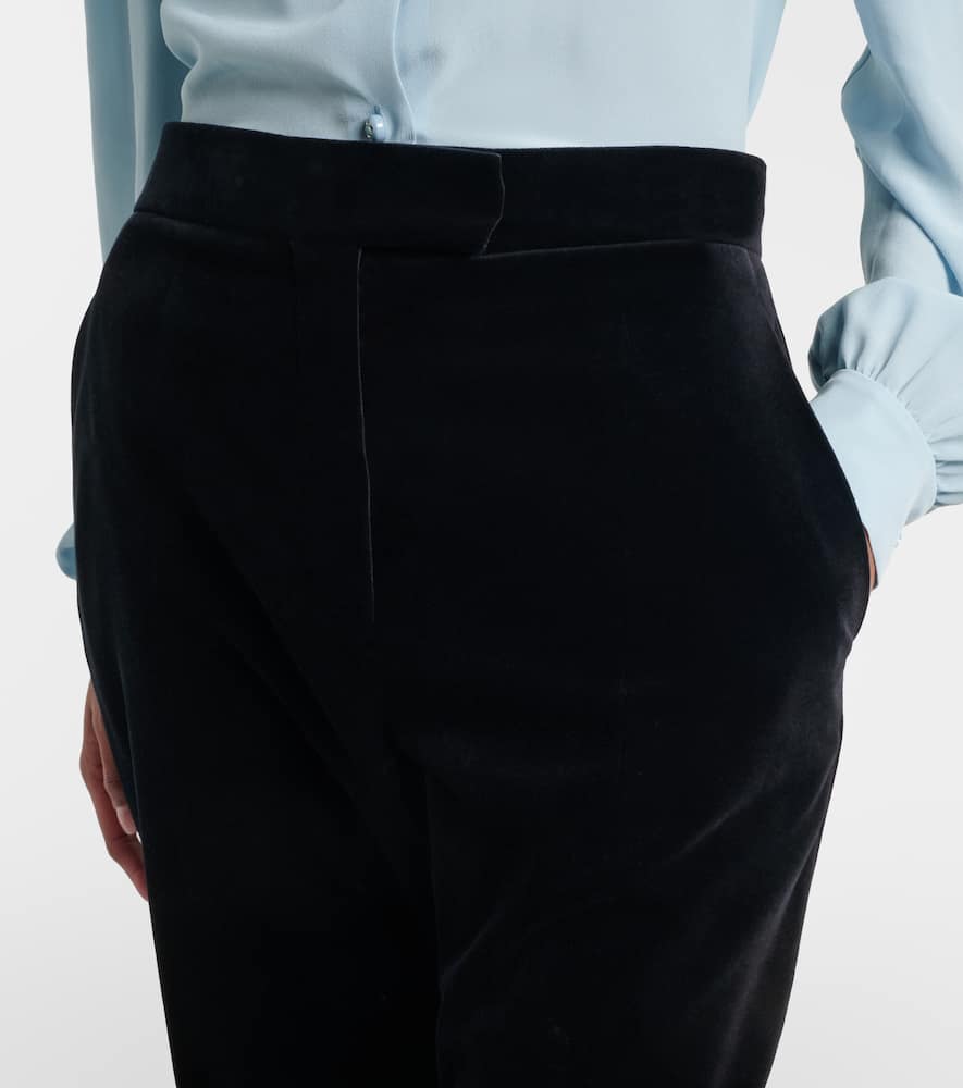 Cotton velvet wide-leg pants