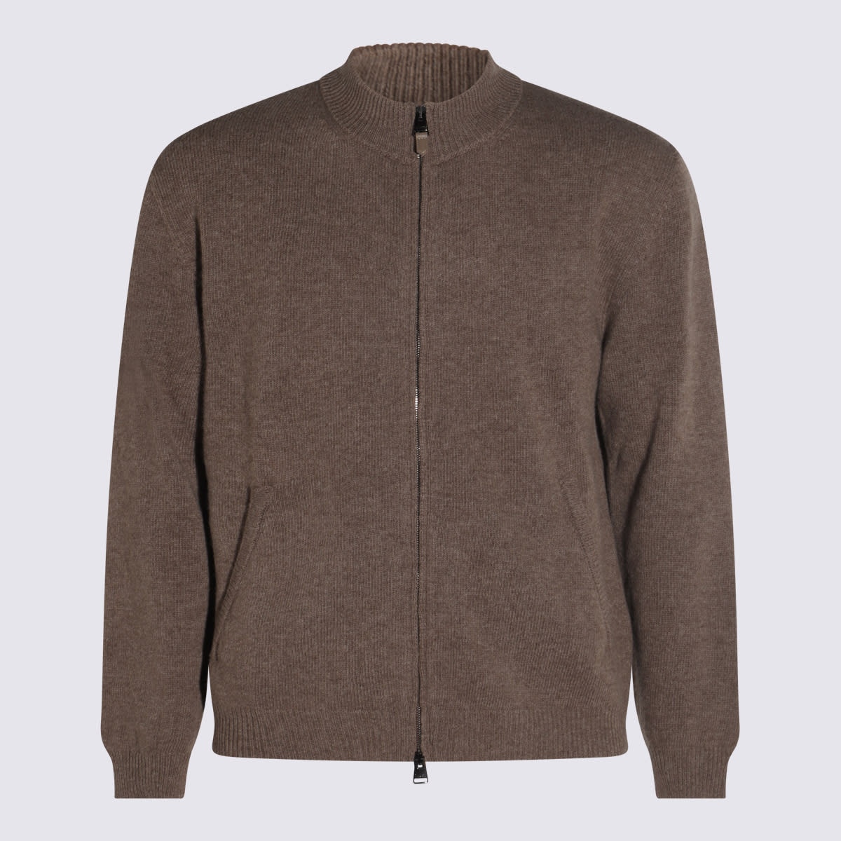 Zip-up cardigan - Brown