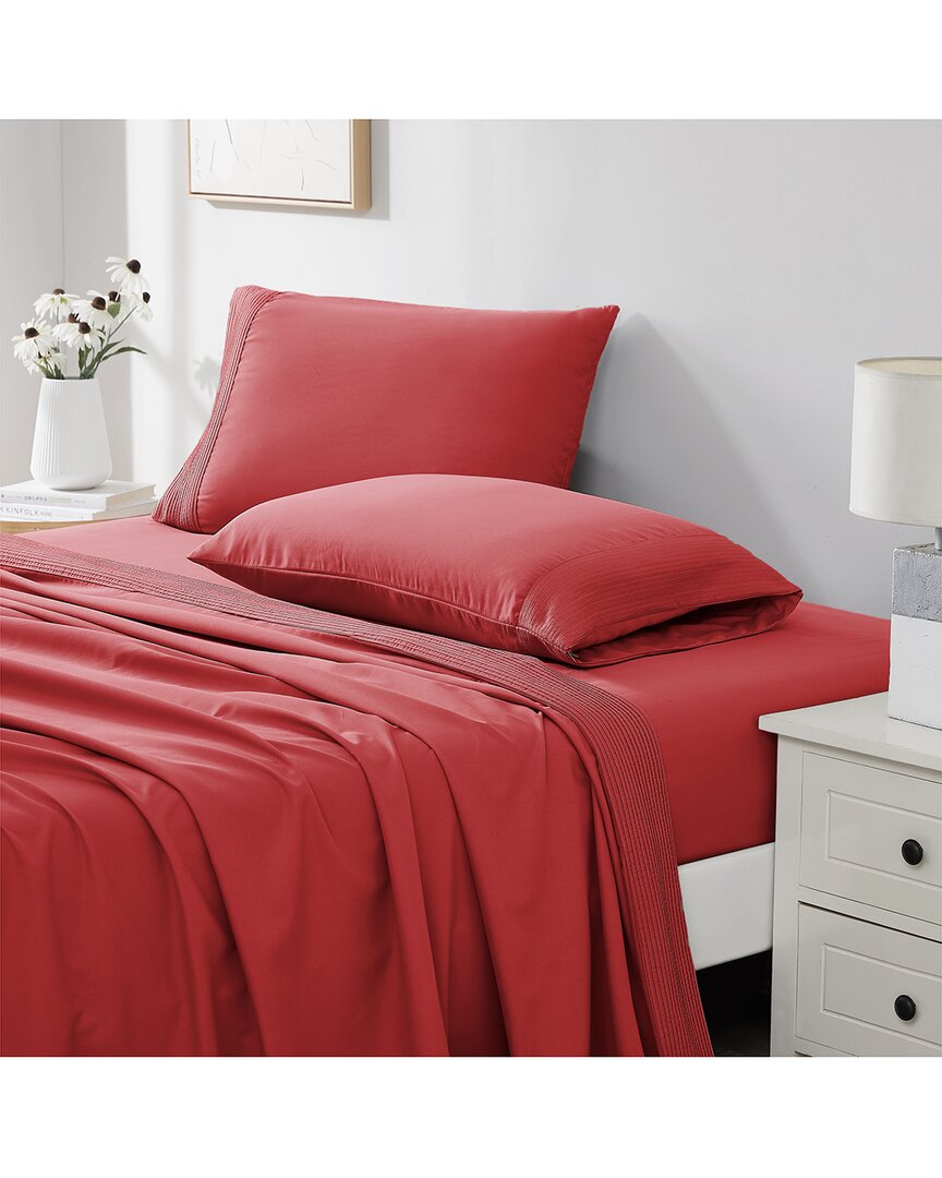 Extra Deep Pocket Bed Sheet Set with Pleated Hem