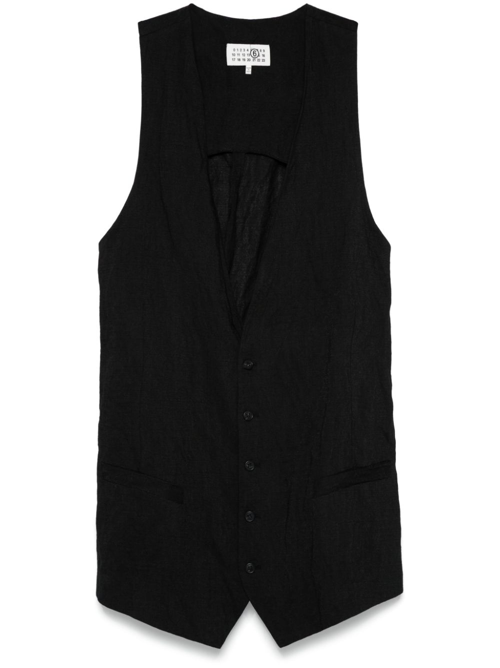 Plunging-neck gilet - Black