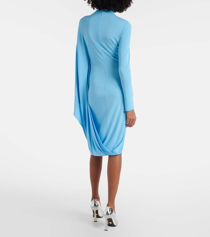 Draped jersey midi dress