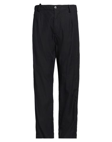 Man Pants Black Size 34 Cotton, Linen, Paper