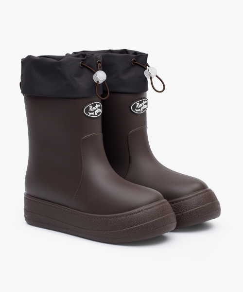 RC RE-RAIN SHIRRING Rain Boots CHOCO
